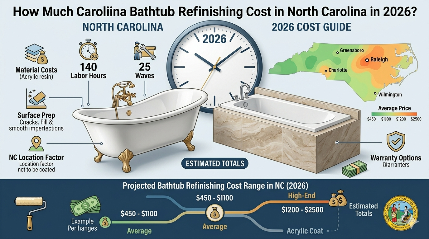 How Much Does Bathtub Refinishing Cost in North Carolina in 2026?
