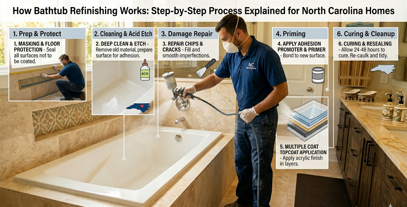 How Bathtub Refinishing Works: Step-by-Step Process Explained for North Carolina Homes