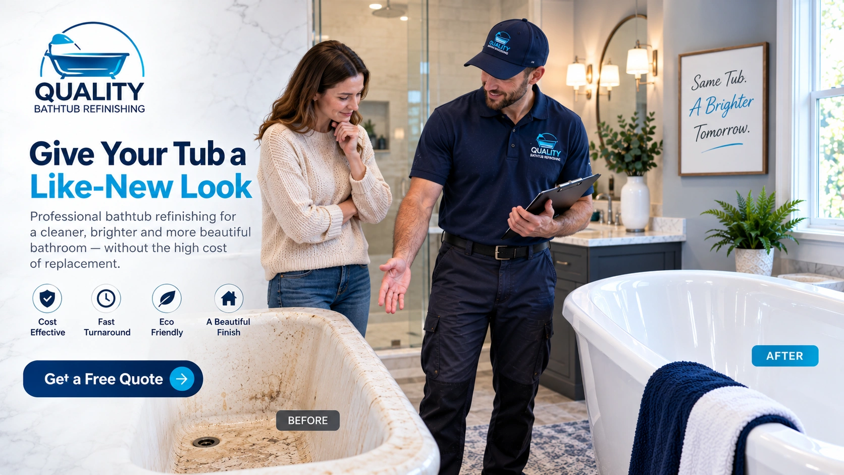 Bathtub refinishing vs replacement in North Carolina with a professional technician comparing both options